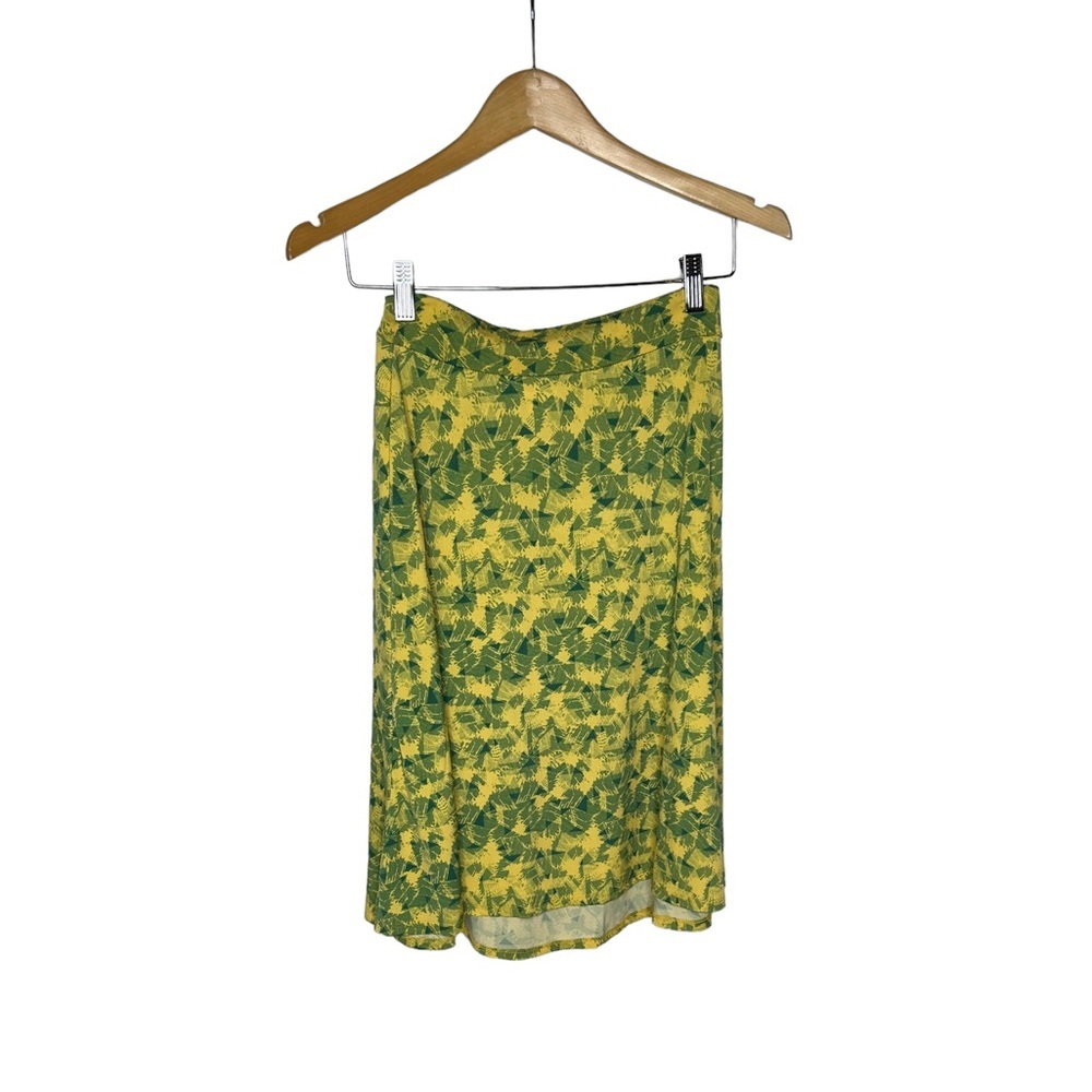 NWOT LulaRoe Yellow/Green Abstract Pattern Axure Skirt xs